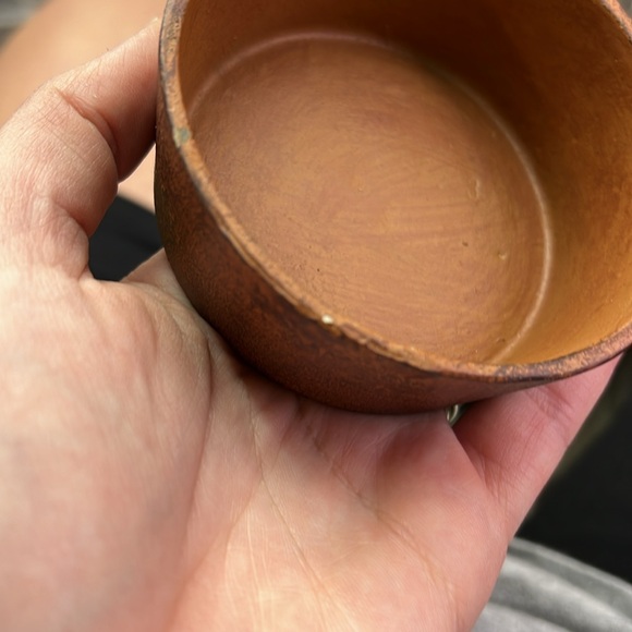 Vintage Round Clay Stone Trinket Jewelry Box Container Storage Art Decor - Picture 11 of 15